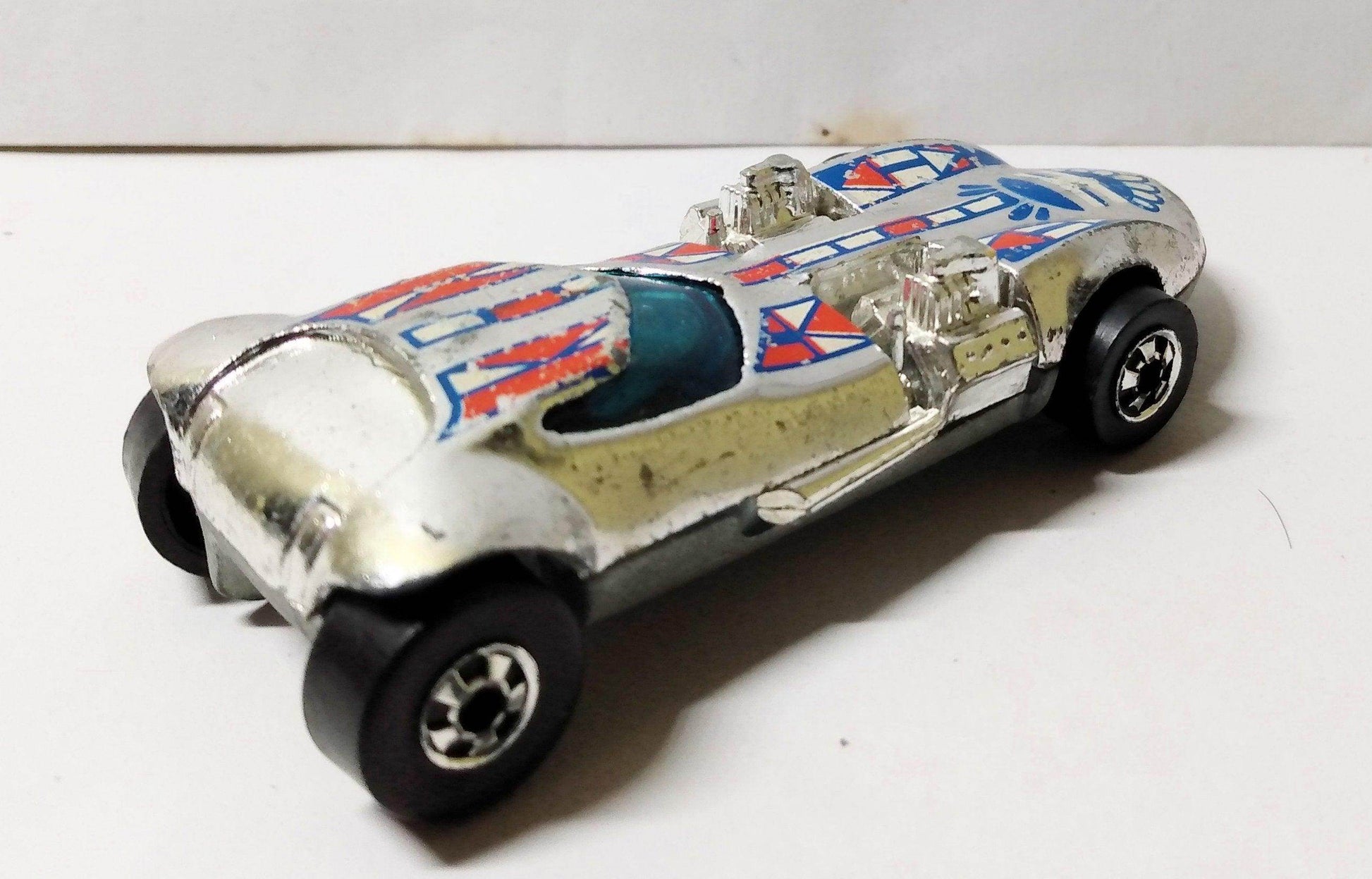 Hot Wheels 9509 Super Chromes Twin Mill Hong Kong 1976 bw - TulipStuff