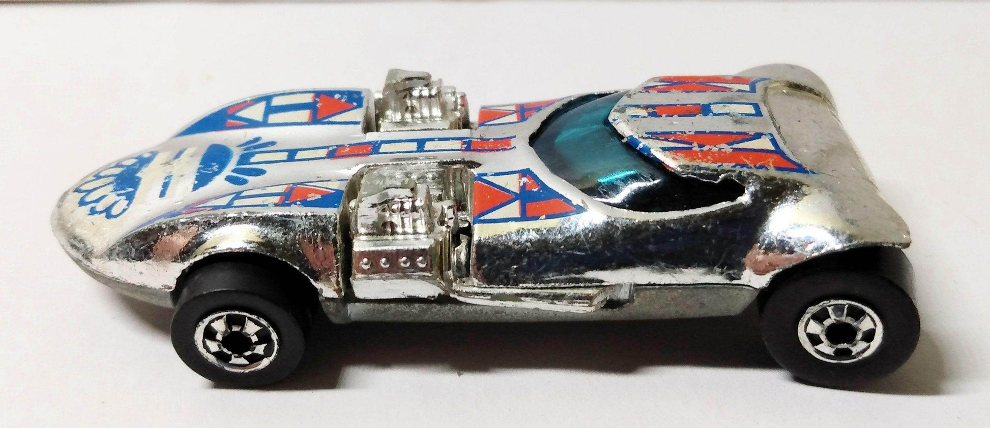 Hot Wheels 9509 Super Chromes Twin Mill Hong Kong 1976 bw - TulipStuff