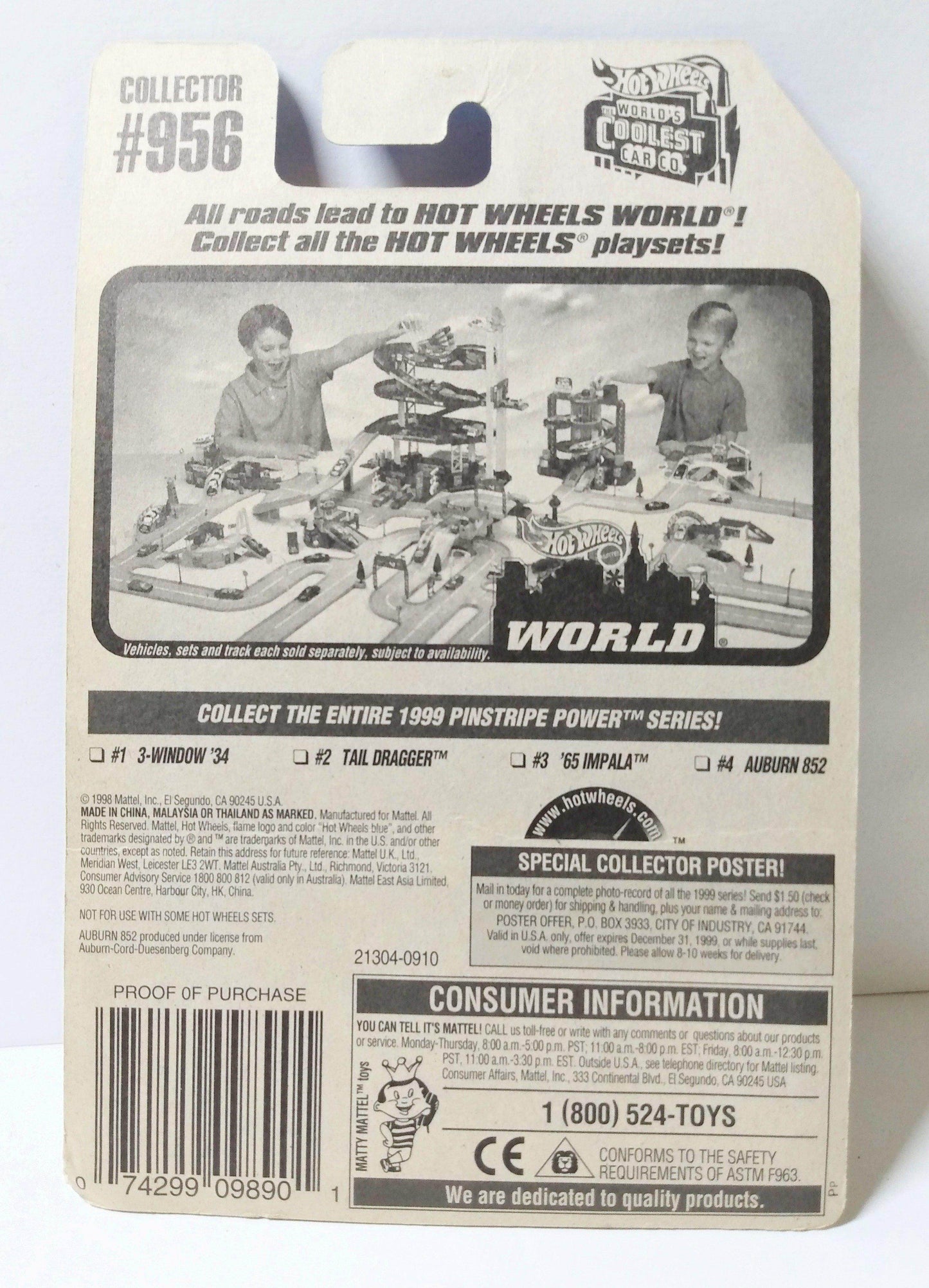 Hot Wheels Pinstripe Power Series Auburn 852 Collector #956 1999 - TulipStuff