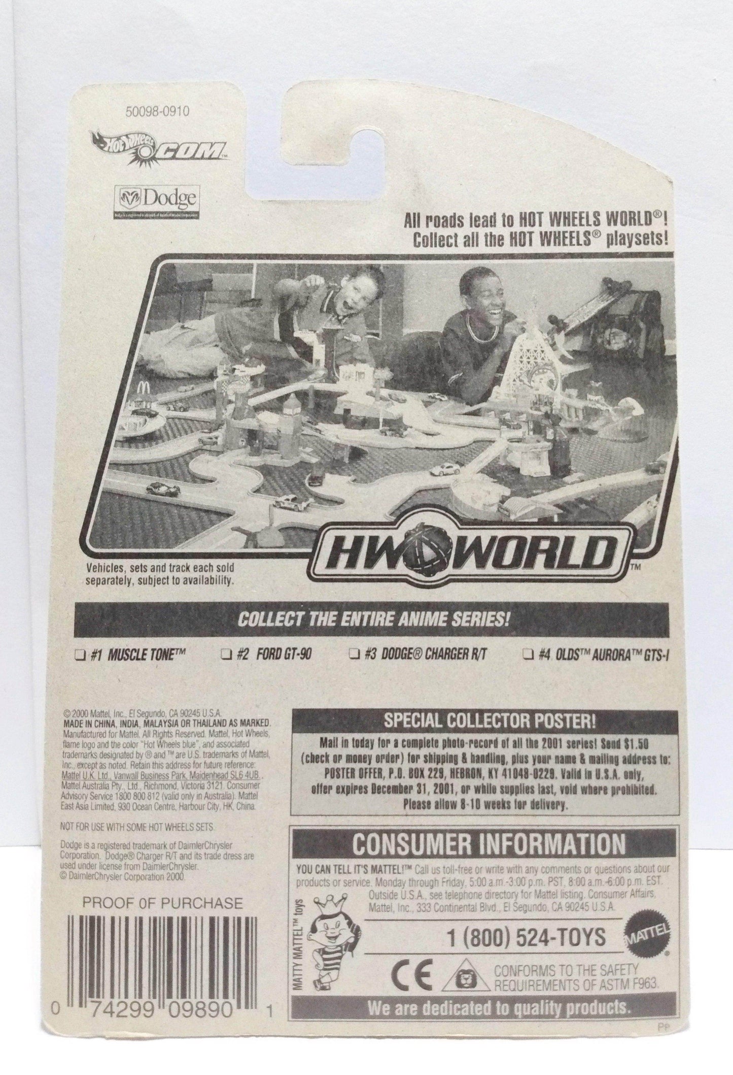 Hot Wheels Anime Series Dodge Charger R/T Muscle Car 2001 #063 - TulipStuff