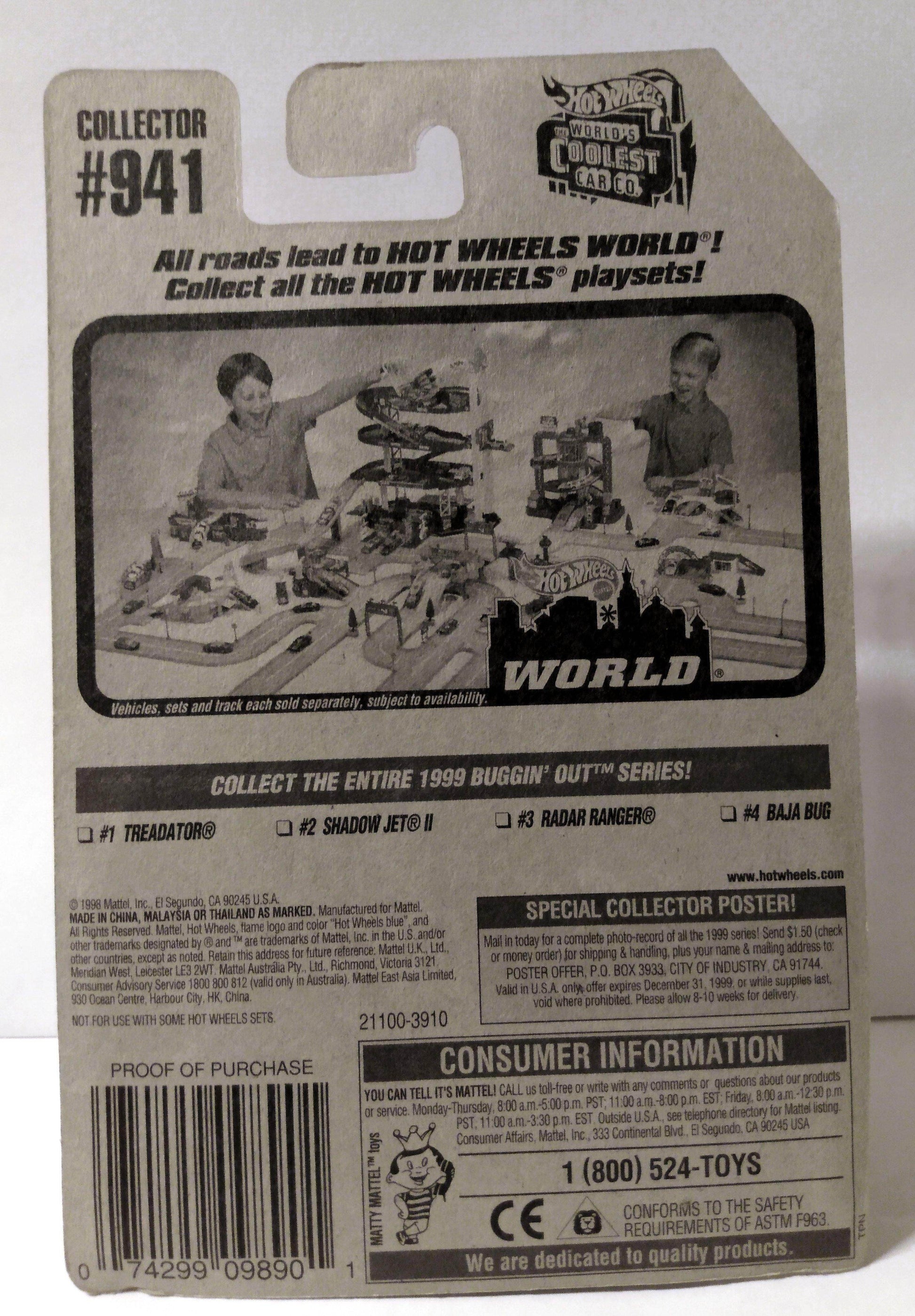 Hot Wheels Buggin Out Series Treadator Collector 941 - TulipStuff