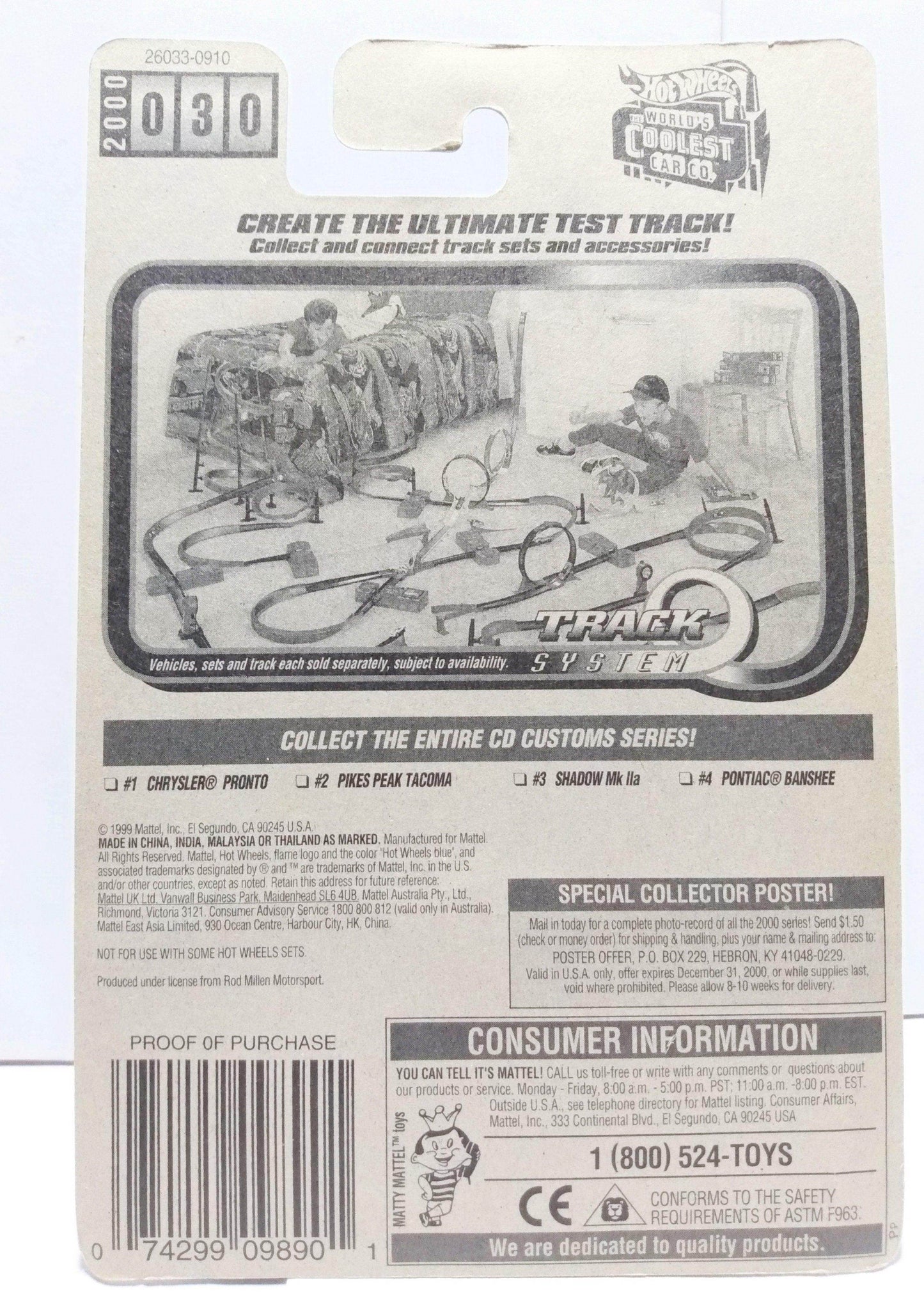 Hot Wheels CD Customs Pikes Peak Tacoma Racing Truck 2000 #030 - TulipStuff