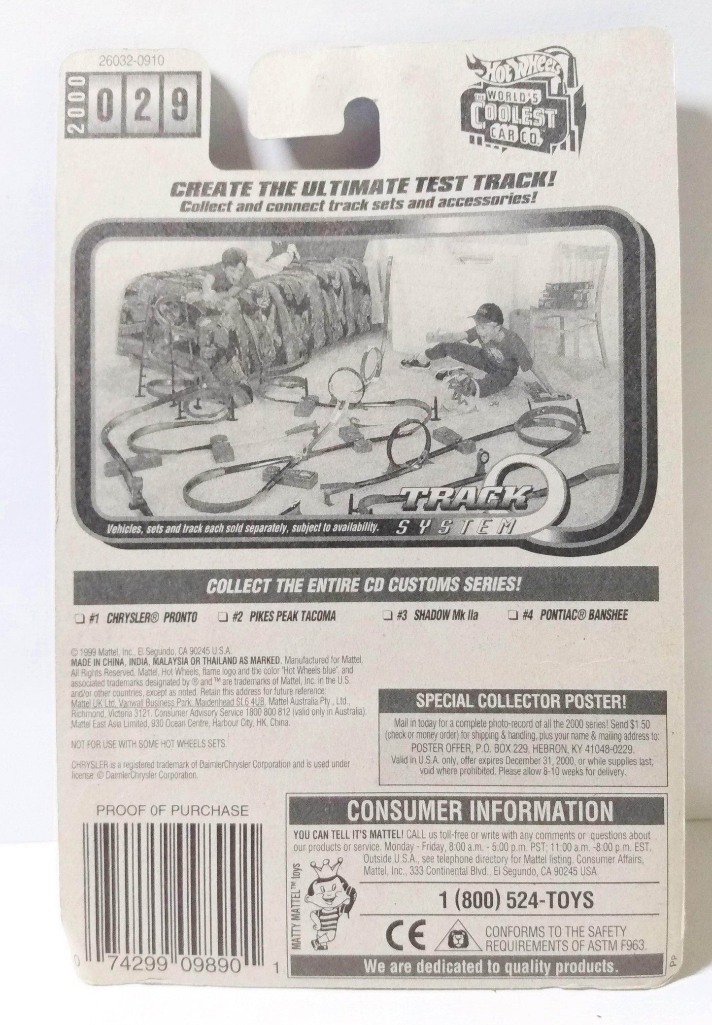 Hot Wheels CD Customs Series Chrysler Pronto 2000 #029 - TulipStuff