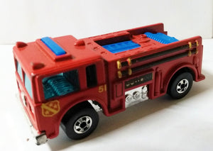 Hot Wheels 9640 Fire-Eater Fire Engine Truck Hong Kong 1977 bw - TulipStuff