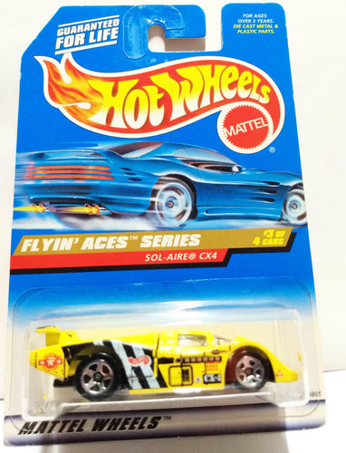 Hot Wheels Flyin' Aces Sol-Aire CX4 Racing Car Collector #739 1997 - TulipStuff