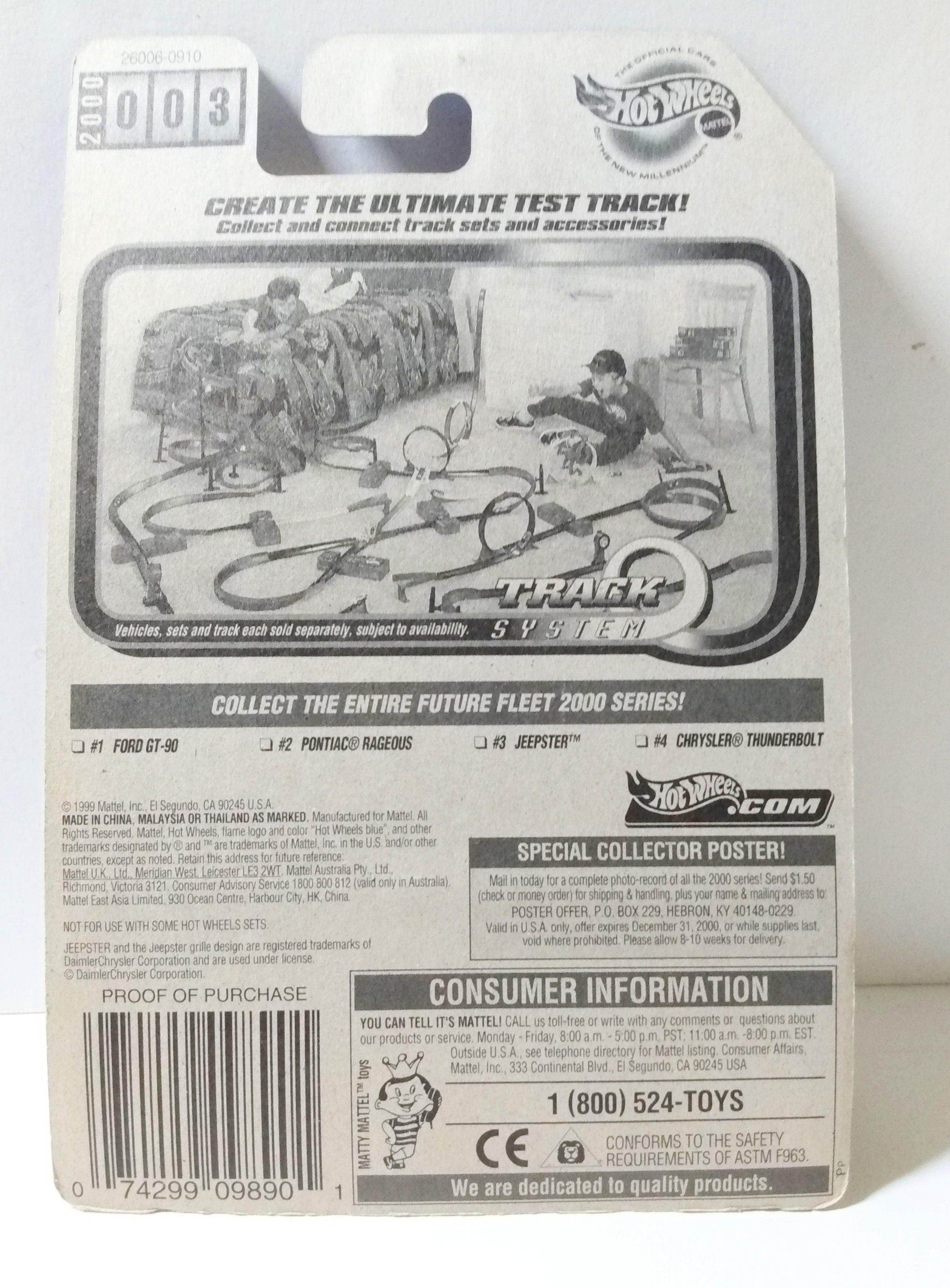 Hot Wheels Future Fleet 2000 Series Jeepster Convertible #003 - TulipStuff