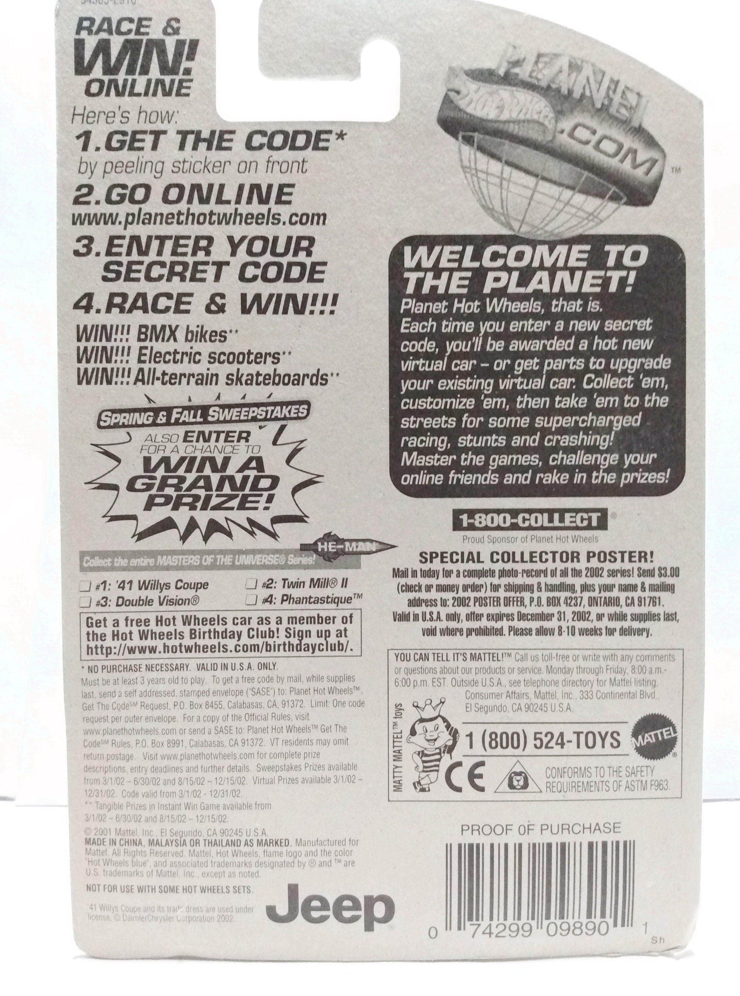 Hot Wheels He-Man Series '41 Willys Coupe 2002 Collector #091 - TulipStuff