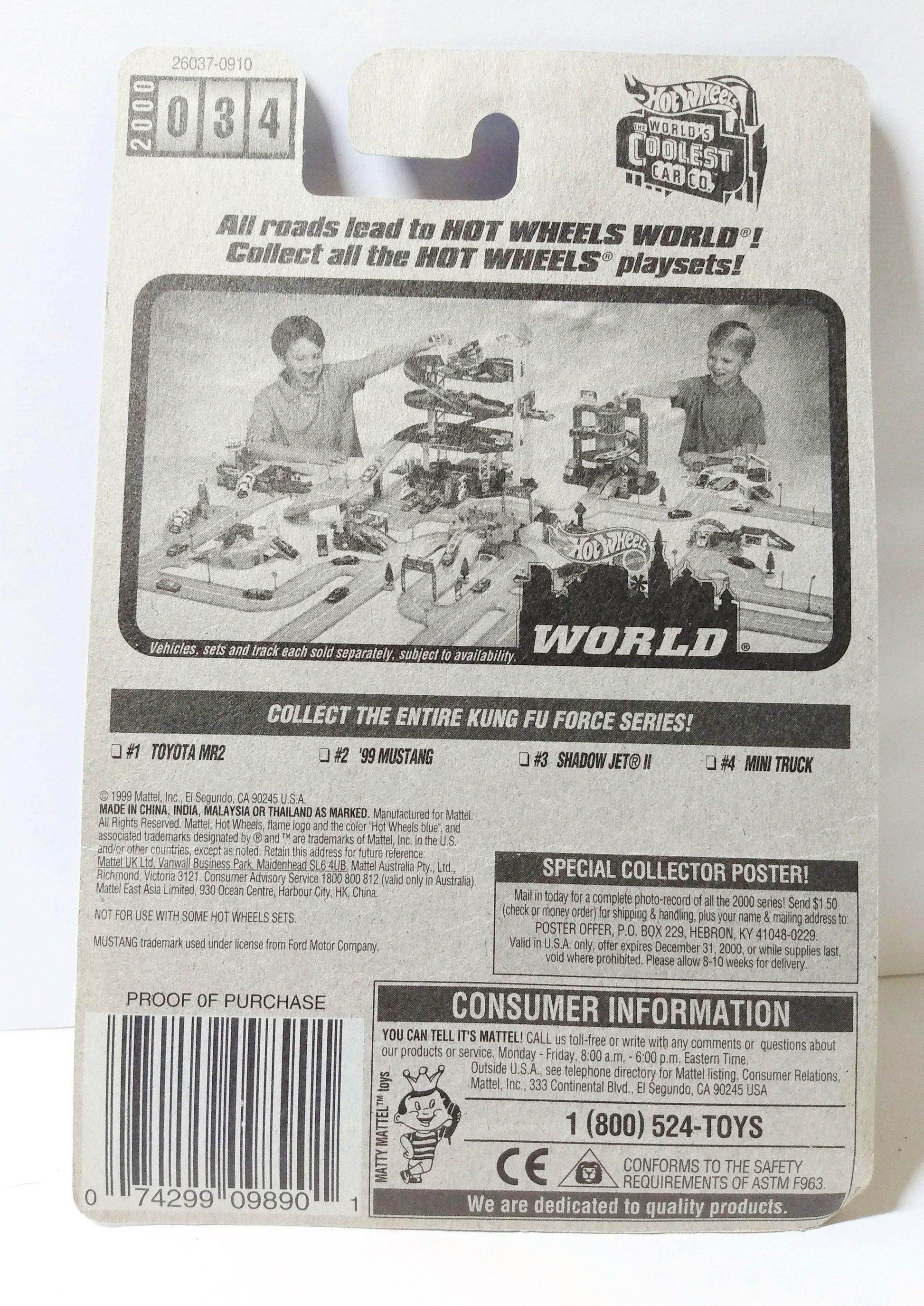 Hot Wheels Kung Fu Force Ford '99 Mustang Collector 2000 #034 - TulipStuff