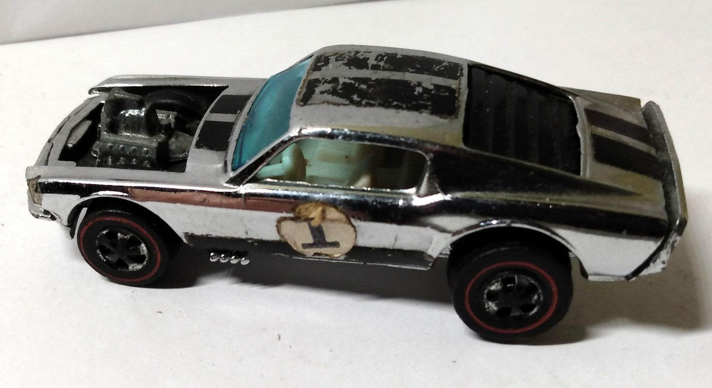 Hot Wheels Redline Club Car Chrome Ford Mustang Boss Hoss 302 1970 - TulipStuff