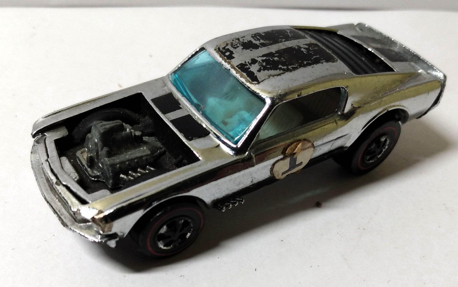 Hot Wheels Redline Club Car Chrome Ford Mustang Boss Hoss 302 1970 - TulipStuff