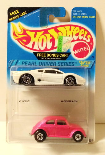 Hot Wheels Pearl Driver Series 2-Pack #3 VW Bug #4 Jaguar XJ220 1994 - TulipStuff