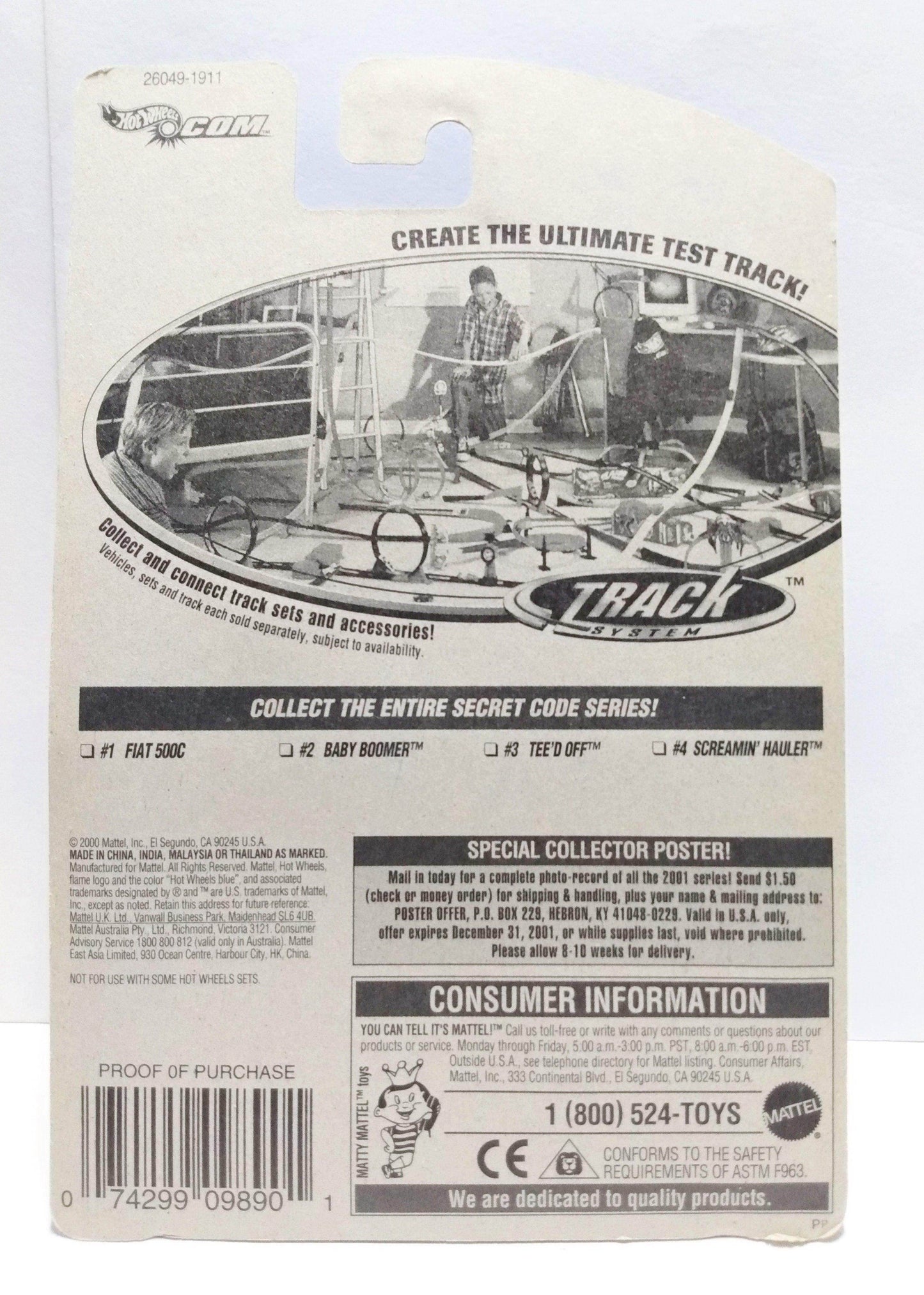 Hot Wheels Secret Code Baby Boomer 2000 Collector #046 - TulipStuff