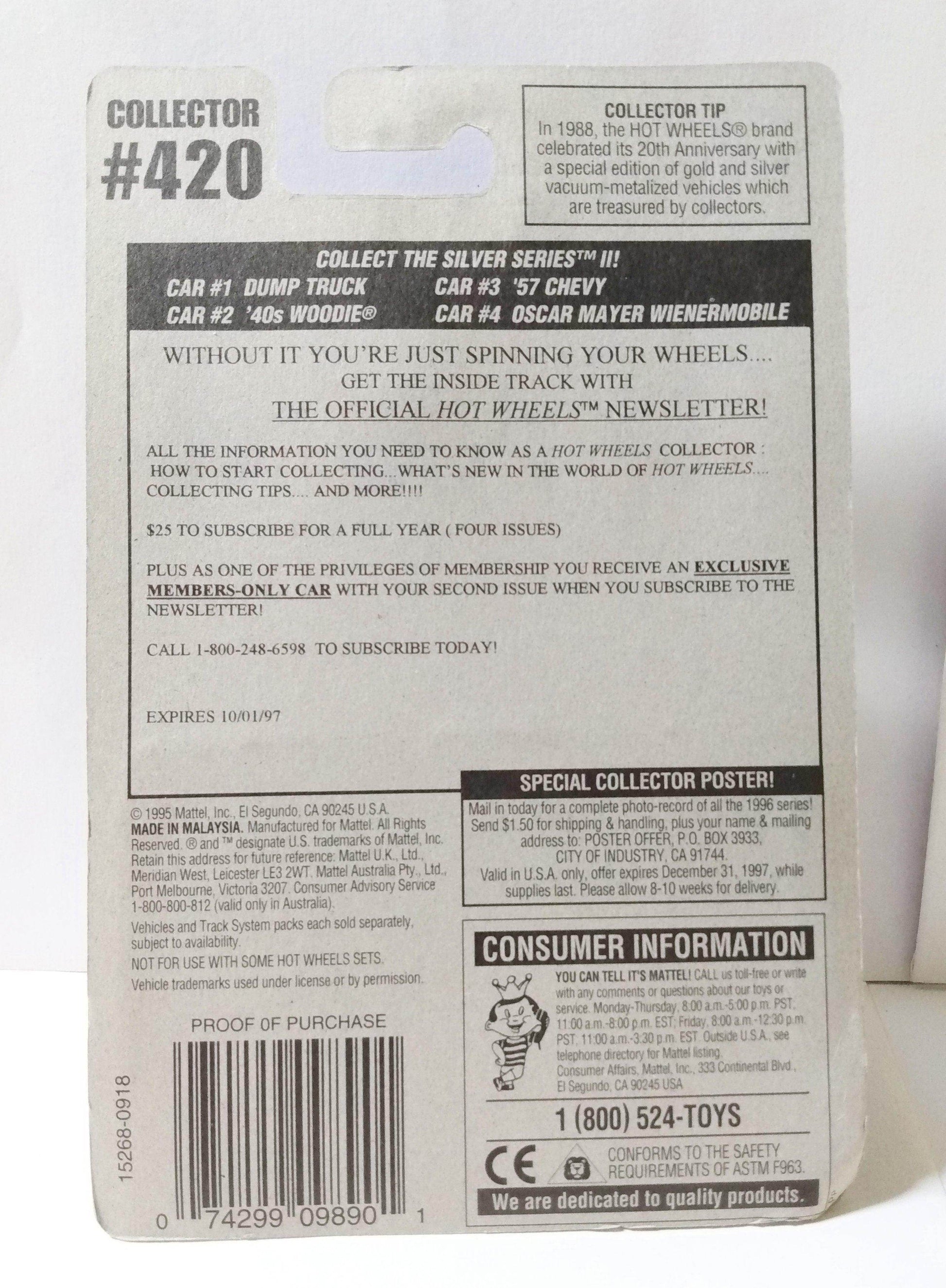 Hot Wheels Silver Series II Collector #420 Dump Truck 1995 - TulipStuff