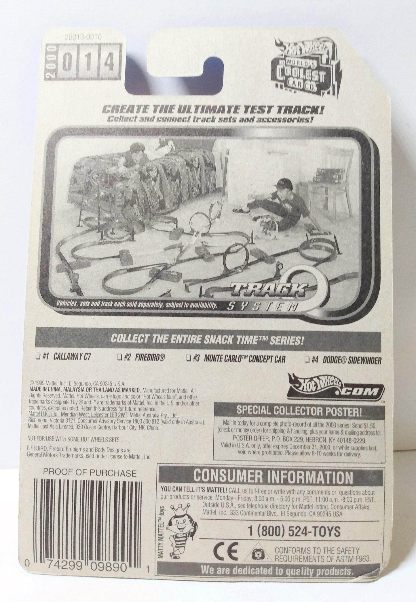 Hot Wheels Snack Time Series IROC Firebird 2000 Collector #014 - TulipStuff