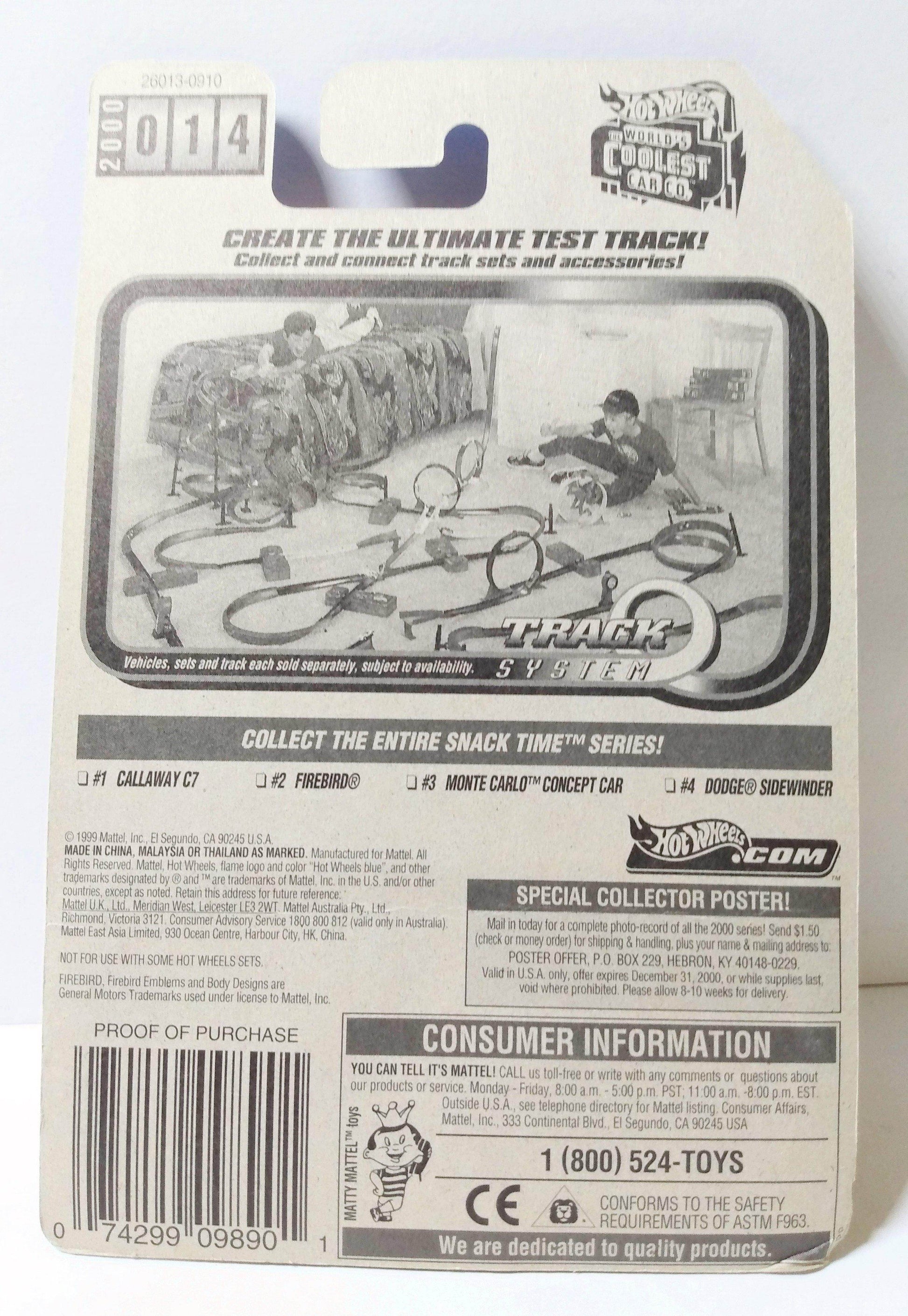 Hot Wheels Snack Time Series IROC Firebird 2000 Collector #014 - TulipStuff