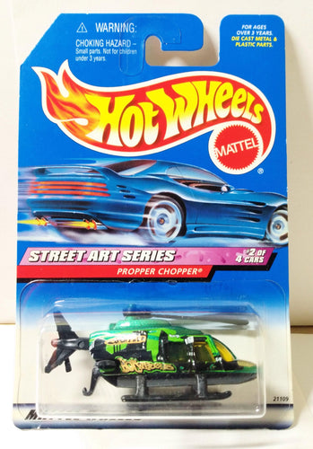 Hot Wheels Street Art Series Propper Chopper Helicopter 1998 - TulipStuff