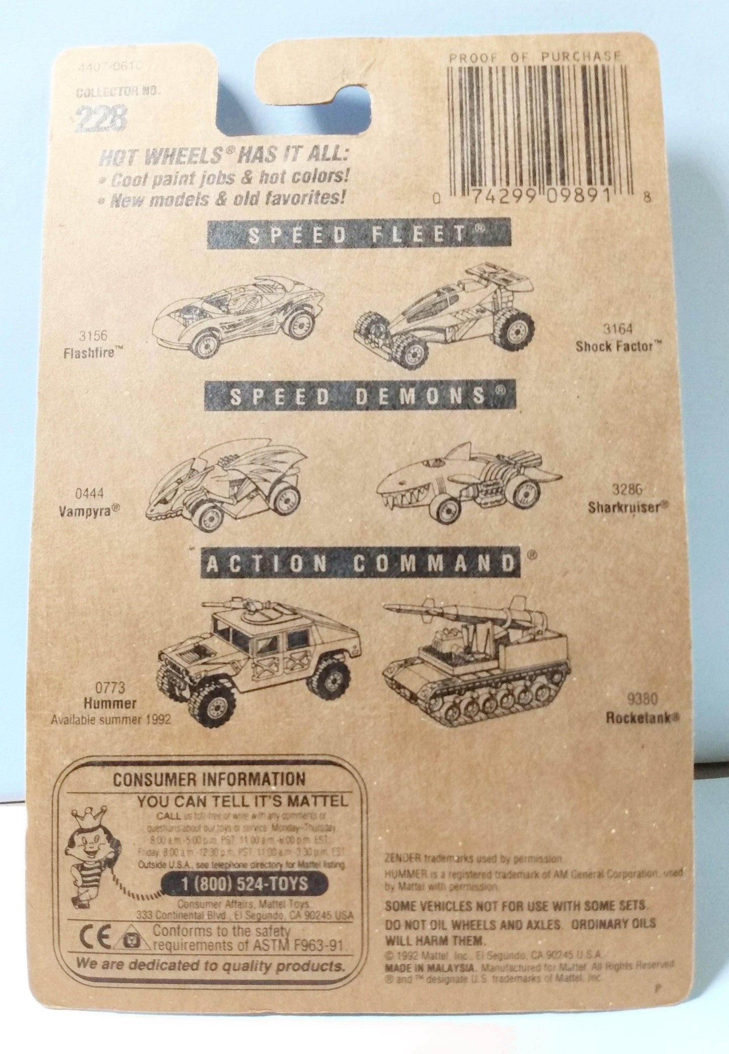 Hot Wheels Collector #228 Zender Fact 4 Sports Car Black Interior 1993 - TulipStuff