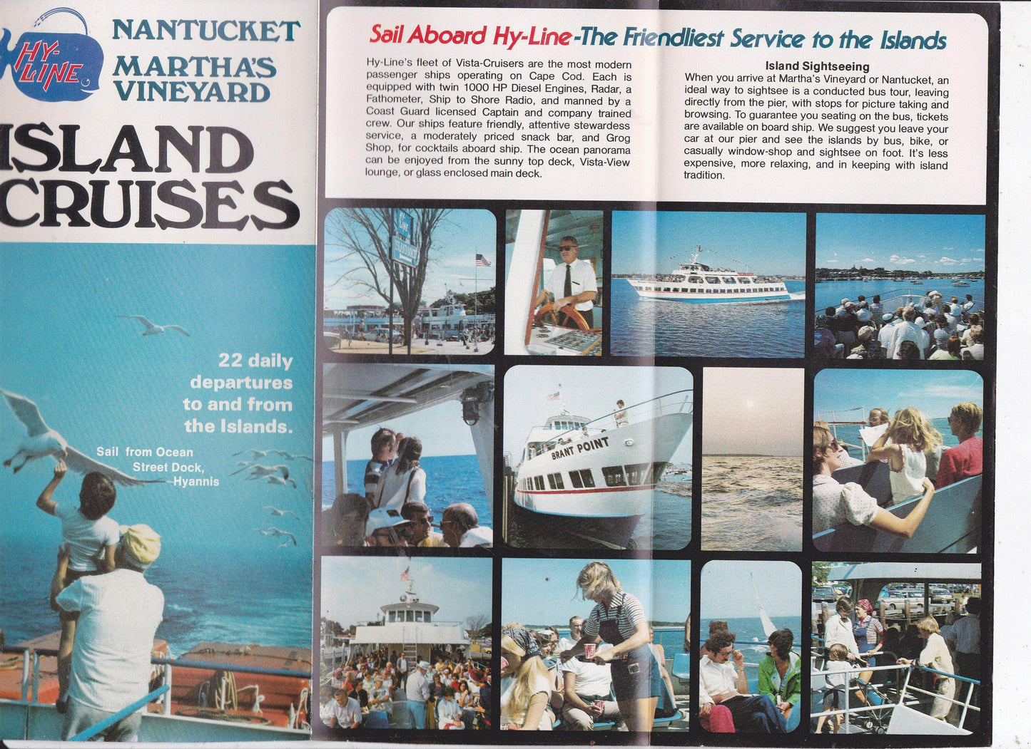 Hy-Line Nantucket Martha's Vineyard Island Cruises 1976 Brochure - TulipStuff