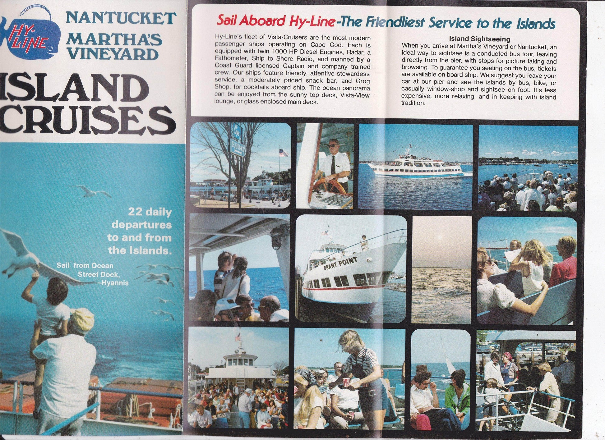 Hy-Line Nantucket Martha's Vineyard Island Cruises 1976 Brochure - TulipStuff