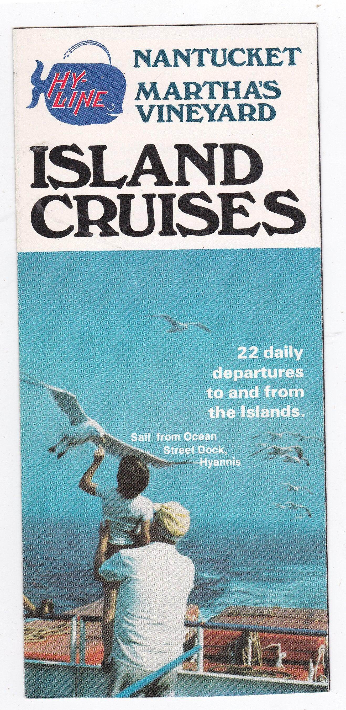 Hy-Line Nantucket Martha's Vineyard Island Cruises 1976 Brochure - TulipStuff