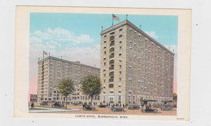 Curtis Hotel Minneapolis Minnesota Postcard 1930's Street Scene - TulipStuff