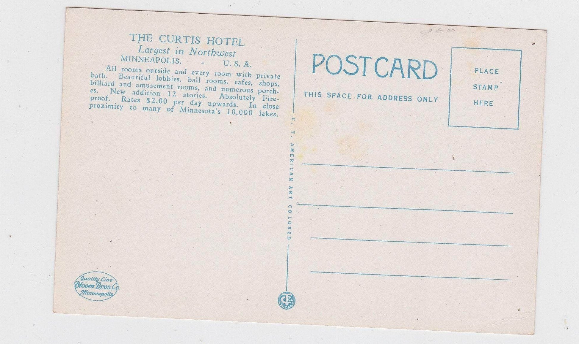 Curtis Hotel Minneapolis Minnesota Postcard 1930's Street Scene - TulipStuff