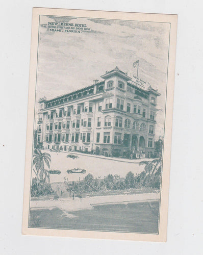 New Berne Hotel Miami Florida 1930's Postcard NE Second St and Bay Shore Dr - TulipStuff