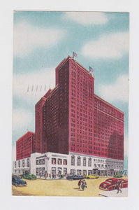 Hotel Sherman Chicago Illinois 1940's Linen Postcard Street Scene - TulipStuff