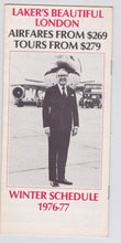 Load image into Gallery viewer, Laker Airways Winter Schedule 1976-77 Laker&#39;s Beautiful London Brochure Freddie Laker - TulipStuff
