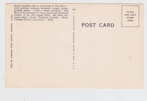 Greetings from Van Horn Texas Large Letter Linen Postcard 1940's - TulipStuff