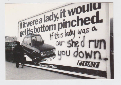 Fiat 127 Palio If It Were A Lady Billboard Postcard 1970's - TulipStuff