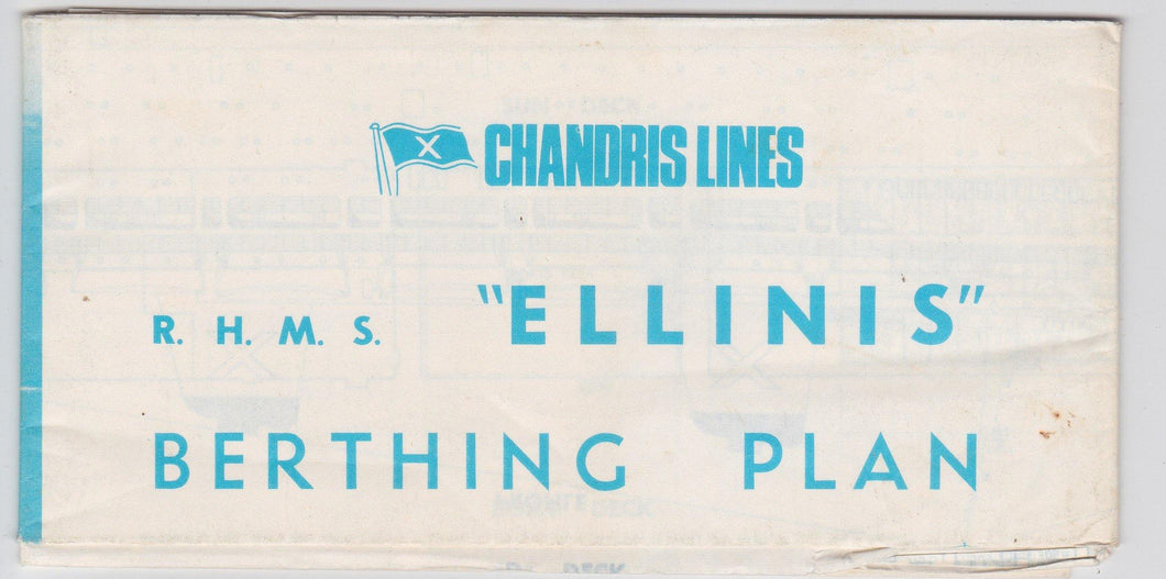 Chandris Lines RHMS Ellinis Berthing Plan Cruise Ship Deck Plans July 1972 - TulipStuff