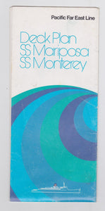 Pacific Far East Line ss Mariposa ss Monterey Deck Plan 1973 - TulipStuff