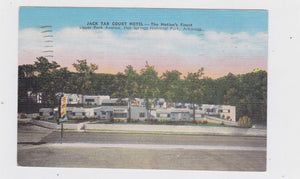 Jack Tar Court Hotel Hot Springs Arkansas linen Postcard 1940's - TulipStuff