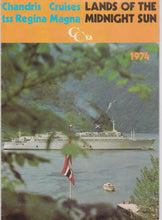Load image into Gallery viewer, Chandris Cruises tss Regina Magna 1974 Lands of the Midnight Sun Brochure - TulipStuff
