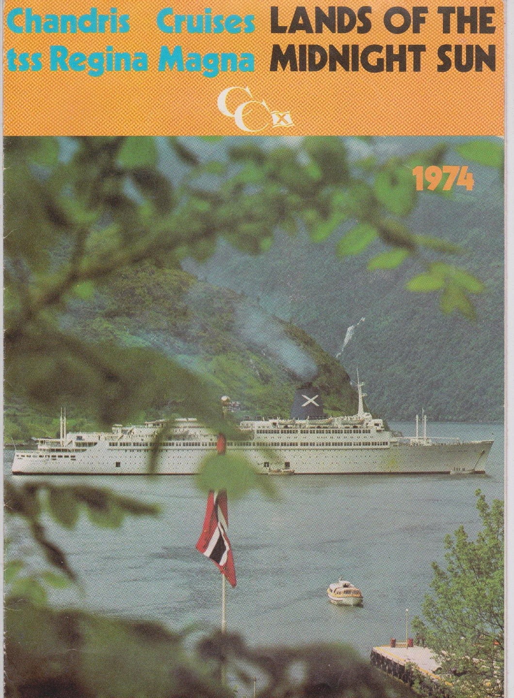 Chandris Cruises tss Regina Magna 1974 Lands of the Midnight Sun Brochure - TulipStuff