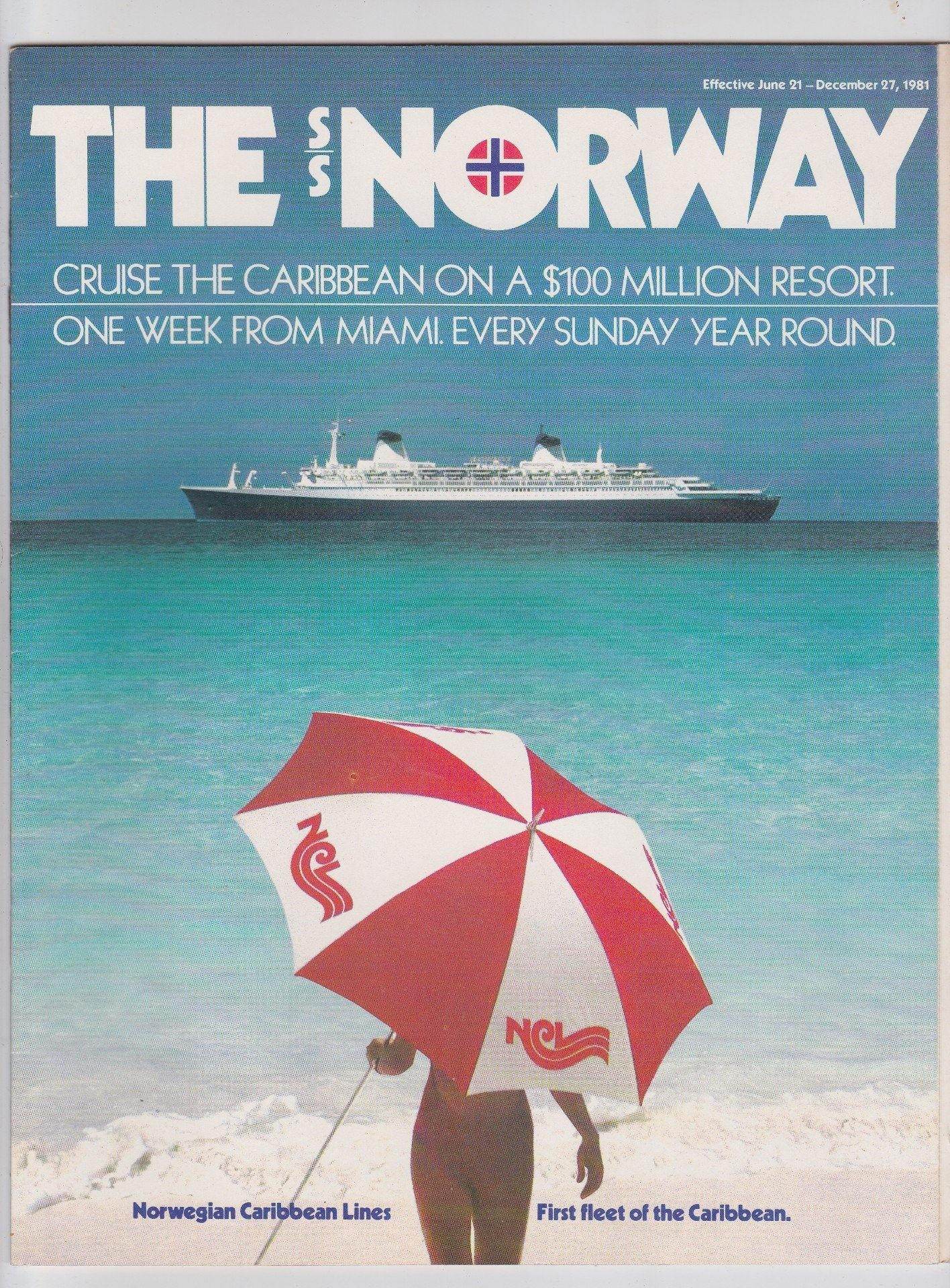 Norwegian Caribbean Lines NCL ss Norway 1981 Caribbean Brochure - TulipStuff