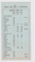 Load image into Gallery viewer, Greek Line TSS Olympia Laundry Price List 1974 - TulipStuff
