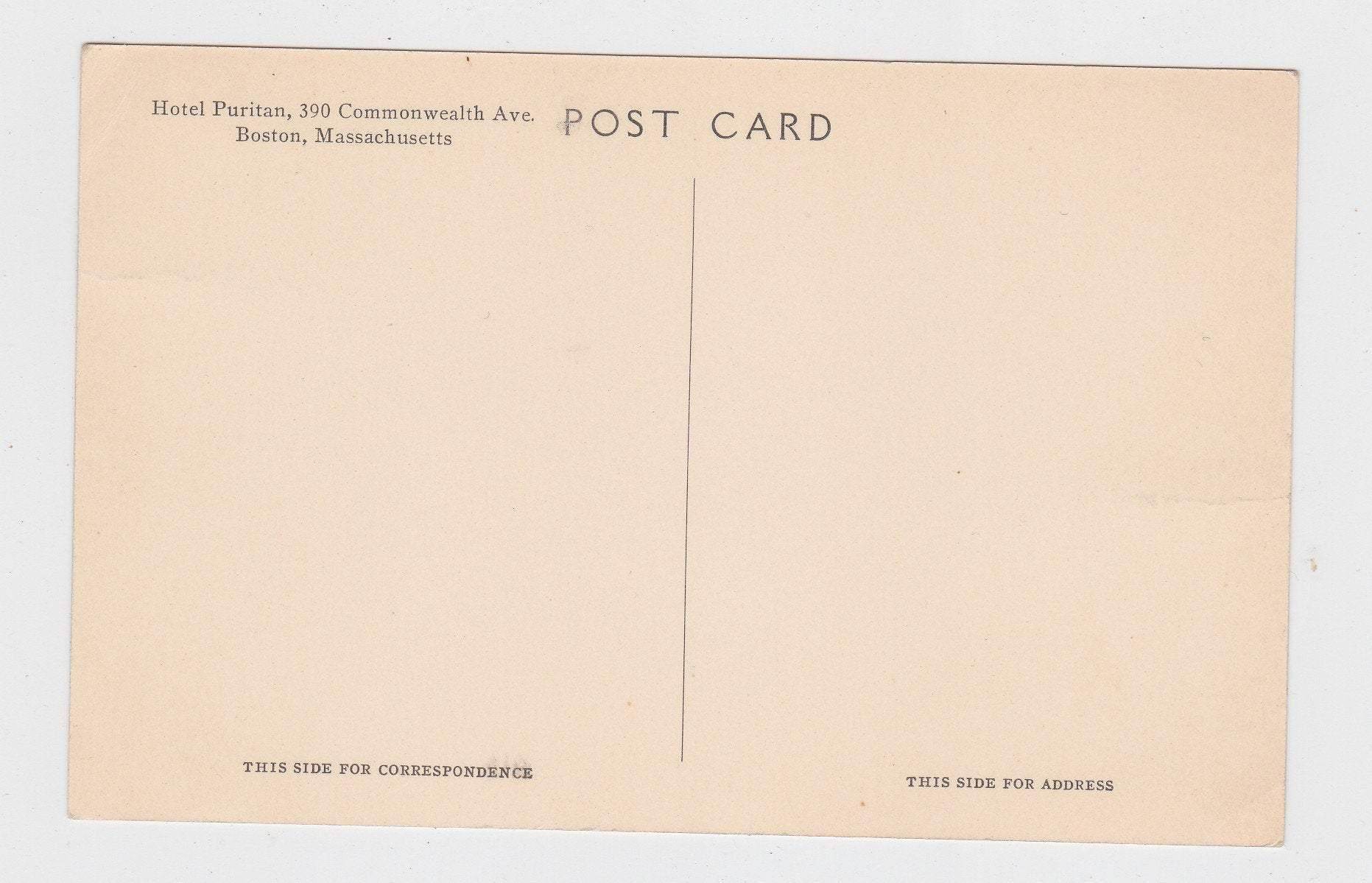 Hotel Puritan Commonwealth Ave Boston Massachusetts Postcard 1920's - TulipStuff