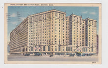 Load image into Gallery viewer, Hotel Statler and Statler Building Boston Massachusetts Postcard 1930&#39;s - TulipStuff
