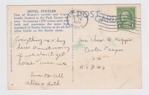 Hotel Statler and Statler Building Boston Massachusetts Postcard 1930's - TulipStuff