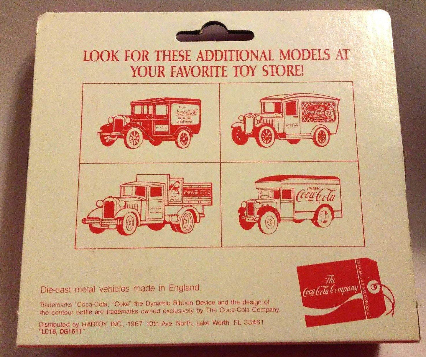 Lledo Hartoy DG16 Diecast Metal Coca-Cola 1934 Dennis Parcels Van Made in England - TulipStuff