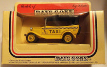 Load image into Gallery viewer, Lledo DG14 Diecast Metal 1934 Ford Model A Taxi Cab Made in England - TulipStuff
