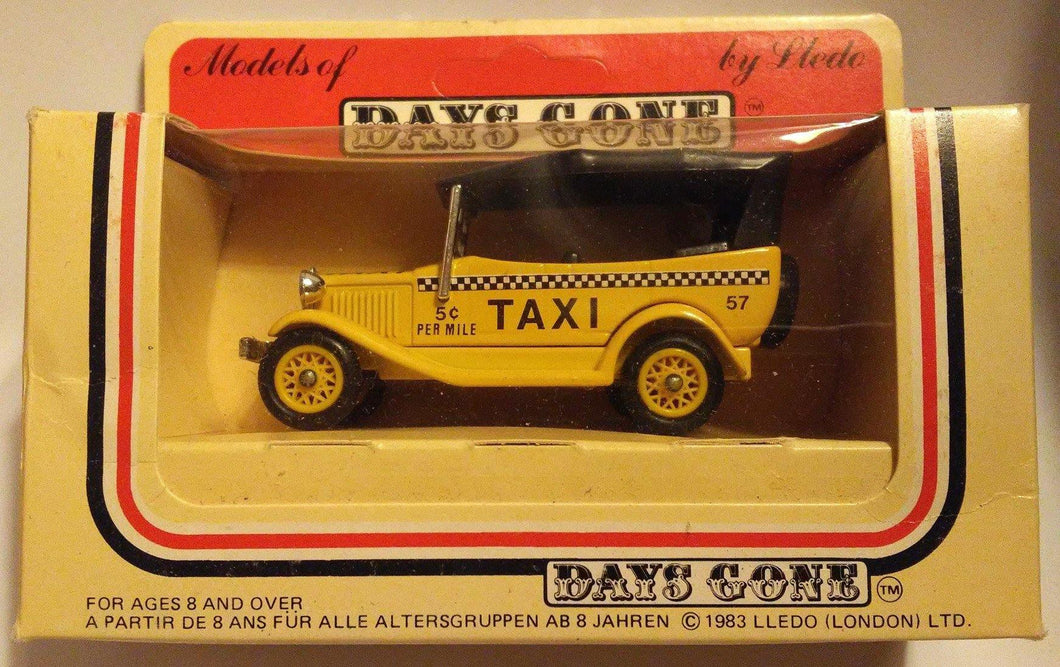 Lledo DG14 Diecast Metal 1934 Ford Model A Taxi Cab Made in England - TulipStuff