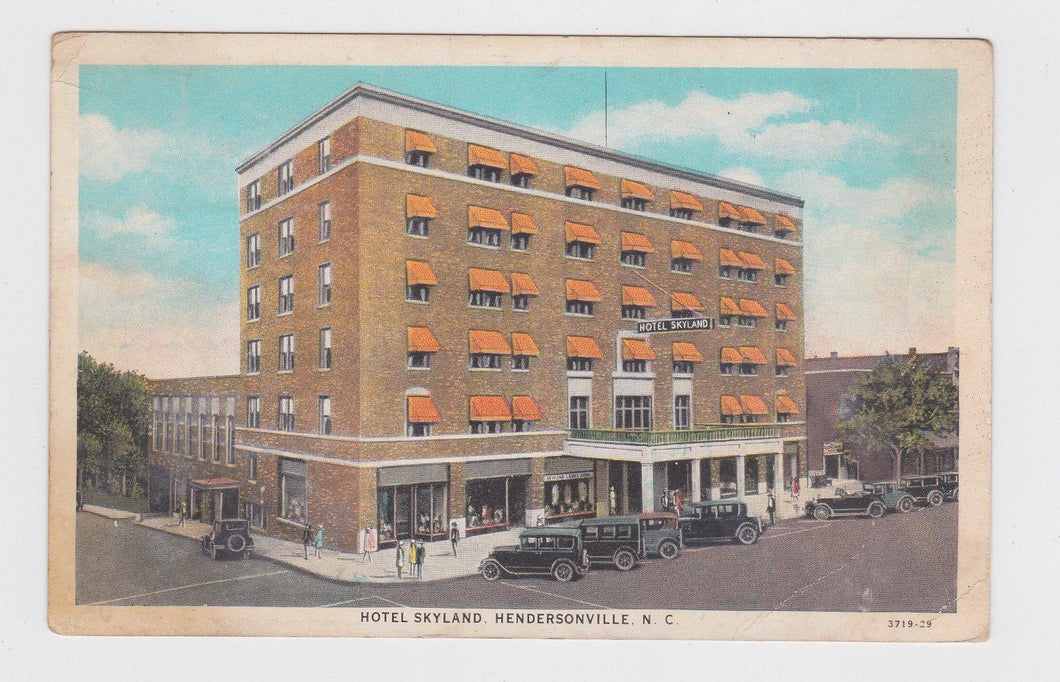 Hotel Skyland Hendersonville North Carolina Early 1930's Postcard - TulipStuff