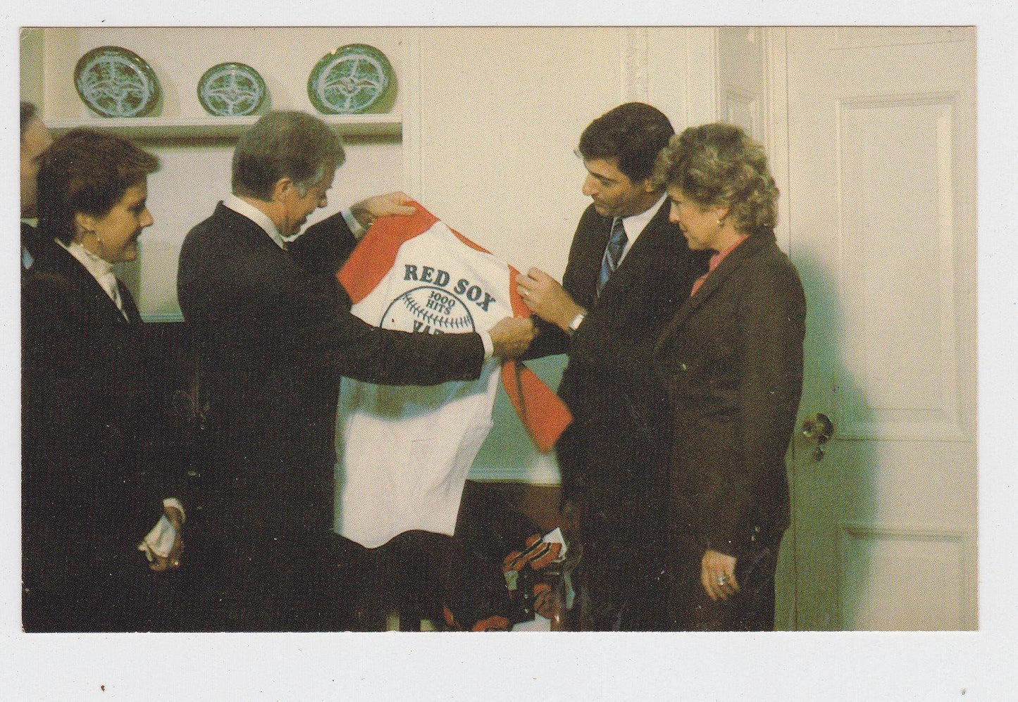Carl Yastrzemski Boston Red Sox 3000 Hits President Jimmy Carter White House Postcard 1980 - TulipStuff