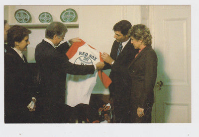 Carl Yastrzemski Boston Red Sox 3000 Hits President Jimmy Carter White House Postcard 1980 - TulipStuff