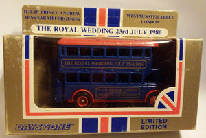 Lledo Days Gone ltd ed Royal Wedding 1986 Doubledecker Bus Prince Andrew Sarah Ferguson - TulipStuff