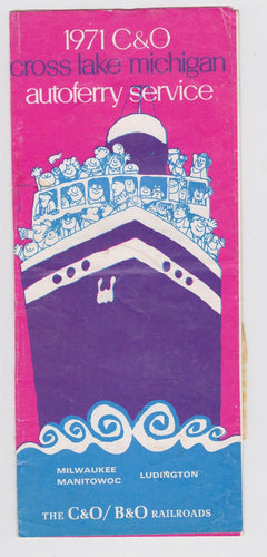 C&O Cross Lake Michigan Autoferry Service Schedule 1971 Brochure - TulipStuff