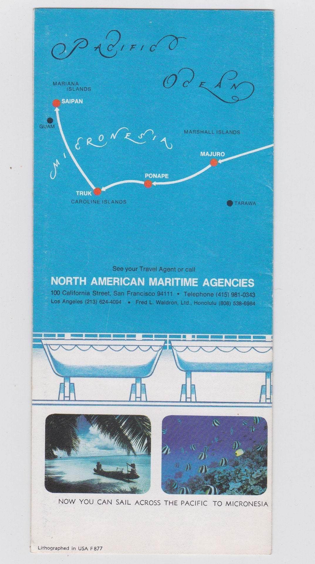 Nauru Pacific Line M.V. Enna G 1977-78 Micronesia Freighter Cruises Brochure - TulipStuff